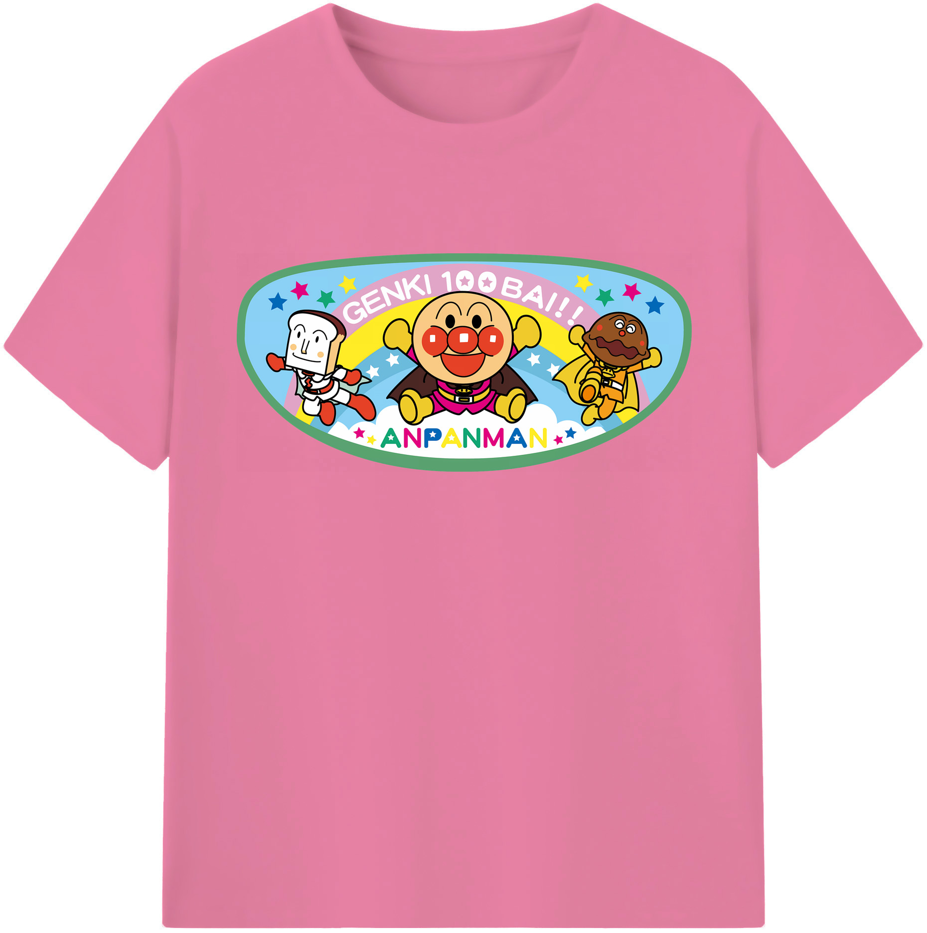 （画像用） アンパンマン Anpanman 綿100％半袖Tシャツ（フロントプリント）
